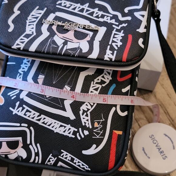 Karl Lagerfeld graffiti messenger bag NWT 🖤🤍 - Picture 8 of 8
